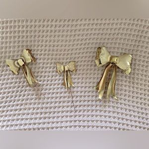 Vintage Home Interiors brass bows 90s decorative wall art cottage core 1990s